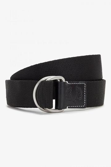 Pánské Pásky Fred Perry D-Ring Webbing Černé | CZ 1986UZGT